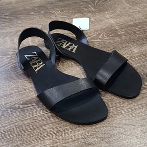 Zara slingback strappy sandals/slides 42